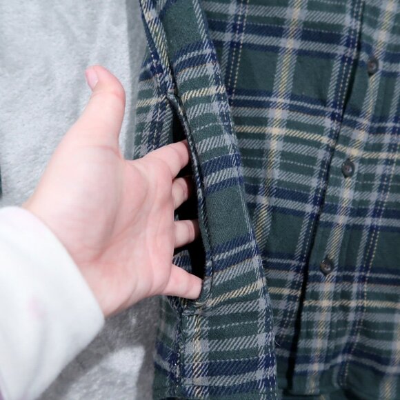 Woolrich Shirt Mens M Green Brawny Flannel Plaid Shacket Button Down Outdoors - Picture 5 of 16
